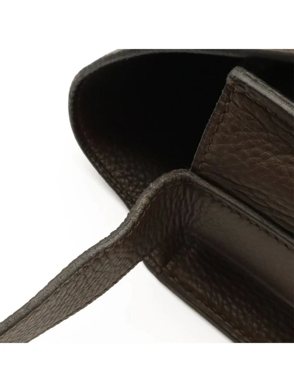 Hermes Steve Besace 35 Shoulder Bag Crossbody Taurillon Clemence Leather Brown